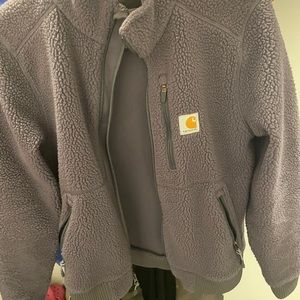 Carhatt grey fuzzy zip